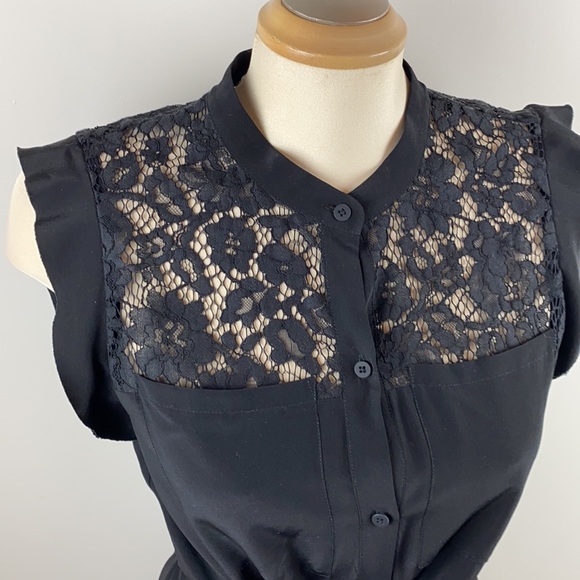 Rebecca Taylor Black Silk Lace Dress 4 - Picture 3 of 9